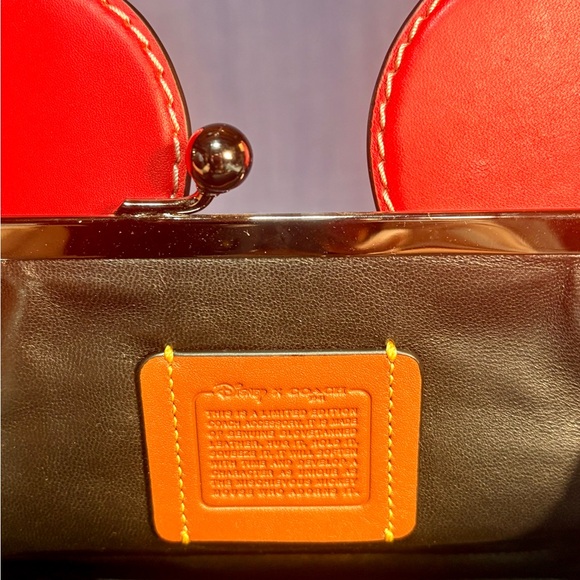 Disney x Coach collection RED Coach wristlet in the shape of Mickey Mouse ears - Picture 5 of 9